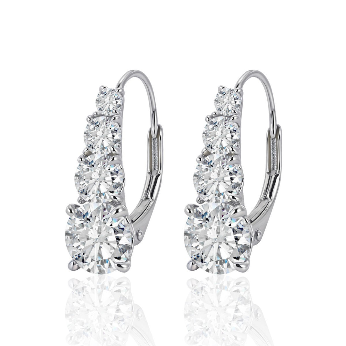 Mossanite Step-Set Design  Affordable Luxury  Versatile  925 Sterling Silver Earrings