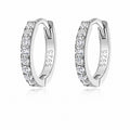 Mossanite 925 Sterling Silver Clasped Hoop Earrings
