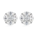 Round Full Set Marquise Cut Versatile  925 Sterling Silver Earrings