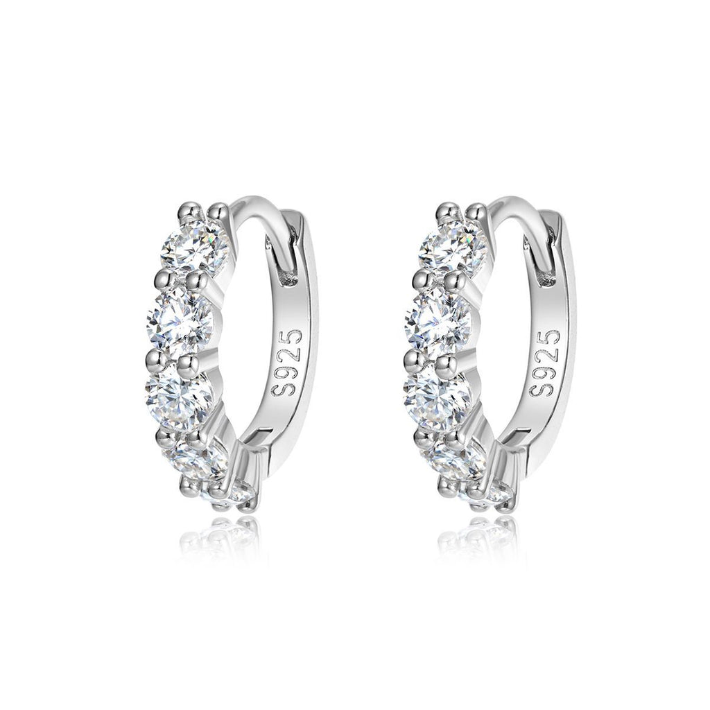 Mossanite  925 Sterling Silver Hoop Earrings