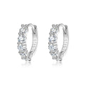 Mossanite  925 Sterling Silver Hoop Earrings