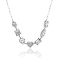 Mocanite Geometric Heart-Shaped Mixed-Cut 925 Sterling Silver Necklace