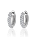 Small Hoop Earrings with Cluster Set Moissanite 925 Sterling Silver Earrings