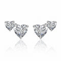 Moissanite Versatile Everyday Heart-Shaped Bezel-Set 925 Sterling Silver Stud Earrings