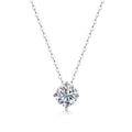 Minimalist Moissanite Four Prong  925 Silver Necklace