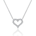 Moissanite Open Heart Outline Necklace 925 Sterling Silver Clavicle Chain Necklace