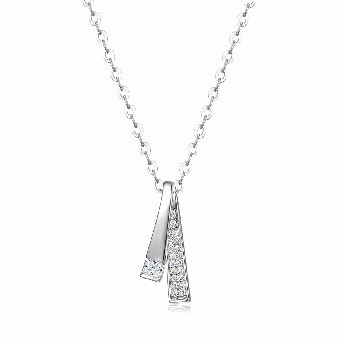 Women’s Moissanite Double Strand Interlaced Necklace 925 Sterling Silver Necklace