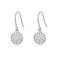 Round Disc Moissanite Pave Drop Earrings  S925 Sterling Silver Earrings