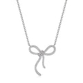 Mimosa Stone Ribbon Bow High Quality 925 Sterling Silver Necklace