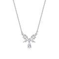 Butterfly Wing Marquise And Pear Cut Moissanite  925 Sterling Silver Pendant Necklace