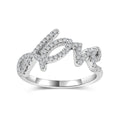 White Moissanite LOVE Letter Script Ring 925 Sterling Silver  Ring