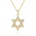 Religious Six Pointed Star Moissanite Pendant 925 Sterling Silver Necklace