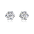 Niche Floral-Shaped Moissanite Design 925 Sterling Silver Stud Earrings