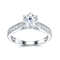 Six-prong Set Moissanite  925 Sterling Silver Ring