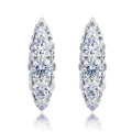 Geometric Marquise Cluster Moissanite  925 Sterling Silver Hoop Earrings