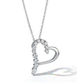 Asymmetrical Hollow Heart Moissanite  925 Sterling Silver  Necklace