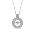 Geometric Double Circle Halo Moissanite 925 Sterling Silver  Necklace