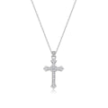 Vintage Cross Moissanite  925 Sterling Silver  Necklace