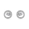 D Color Moissanite Double Layer Spiral Circle Stud Earrings
