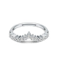 Crown V Shape D Color Moissanite  925 Sterling Silver Ring With 13 Stone Chevron Crown Design Geometric Line Band Ring