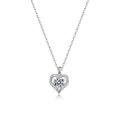 Heart Shape Moissanite Necklace Silver Color 925 Sterling Silver Openwork Heart Pendant Necklace