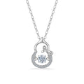 Moissanite Gourd Bow Pendant  Tone 925 Sterling Silver Chain Necklace