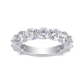 Moissanite Round Cut Shared Prong 925 Sterling Silver Band Ring