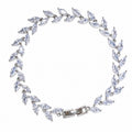 Silver Marquise-Cut Zirconia S925 Silver Elegant Vine Link Ball Chain Bracelet