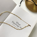 S925 Minimalist Gold Tone Figaro Chain Clavicle Necklace