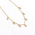 Delicate Geometric Rhombus Shape Cubic Zirconia  925 Sterling Silver Tassel Pendant Necklace