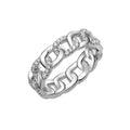 Fashion CZ Hollow Chain 925 Sterling Silver Adjustable Ring