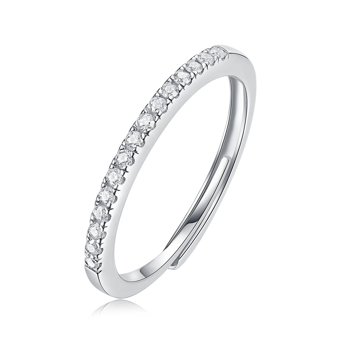 Moissanite Geometric Design Minimalist Fashion Silver 925 Sterling Silver Adjustable Ring