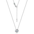 Round Bezel Set Moissanite 925 Sterling Silver Pendant Minimalist Necklace