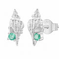 Ocean Summer Vacation Conch Shell 925 Sterling Silver Plated Stud Earrings