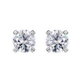 Round Cut D Color  Moissanite  Four Prong 925 Sterling Silver Minimalist Geometric Ear Stud Earrings