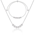 Minimalist Geometric 925 Sterling Silver Polished Round Bead Snake Chain Necklace