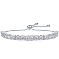Women 925 Sterling Silver Adjustable Luxury Fashion Jewelry Elegant Moissanite Tennis Bracelet