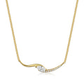 Mossanite Marquise-Cut Collar Chain 925 Sterling Silver Necklace