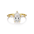 Moissanite Pear Cut Geometric Ring 925 Sterling Silver Slim Band with Marquise Side Stones and Round Accent Stones for Women Elegant Fashion Minimalist Statement Ring
