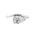 Minimalist Geometric Ring Cubic Zirconia And Pure Metal 925 Sterling Silver 18K Gold Tone White Gold Tone Wave Leaf Clover Pear Cut Open Band Fashion Ring For Women Men