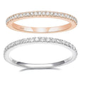 Cubic Zirconia Slim Single Row 925 Sterling Silver Geometric Stackable Tail Ring