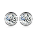 Round Bubble-Cut Moissanite 925 Sterling Silver Stud Earrings