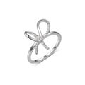 Bowknot Moissanite  925 Sterling Silver Round Cut D Color Moissanite Pave Ribbon Bow Ring