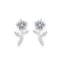 Branch Bud Moissanite Ear  925 Sterling Silver Six Prong Round Stud Earrings