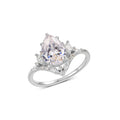 Princess Style Pear Cut Moissanite 925 Sterling Silver Crown Ring
