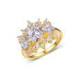 Floral Halo Round Cut D Color Moissanite S925 Sterling SilverThree Stone Cluster Wedding Ring