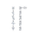 Moissanite Long Drop Earrings 925 Sterling Silver Pear Shape And Multi Shape Dangle Earrings For Women Elegant Fashion Wedding Party Anniversary Gift Fine Jewelry