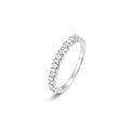 Women’s Moissanite Half Circle Setting 925 Sterling Silver Ring
