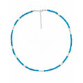 Ocean Style Vibrant Blue Chalcedony Small Pearl Beaded Strand Fashion Jewellery Gift 925 Sterling Silver Necklace