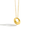 Minimalist Geometric Hollow Round Donut S925 Sterling Silver  Pendant Necklace